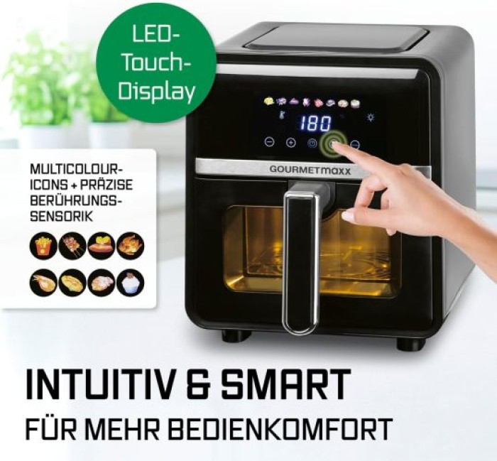 GOURMETmaxx Heißluftfritteuse - 5 L, mit 6 Funktionen, 8 Programmen inkl. Touch-Funktion, 16539