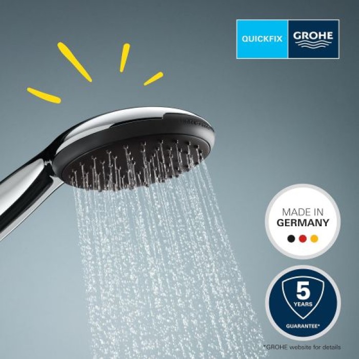 GROHE Handbrause Vitalio Start 110, Ø 11 cm, 1 Strahlart, wassersparend, chromfarben, 26720001