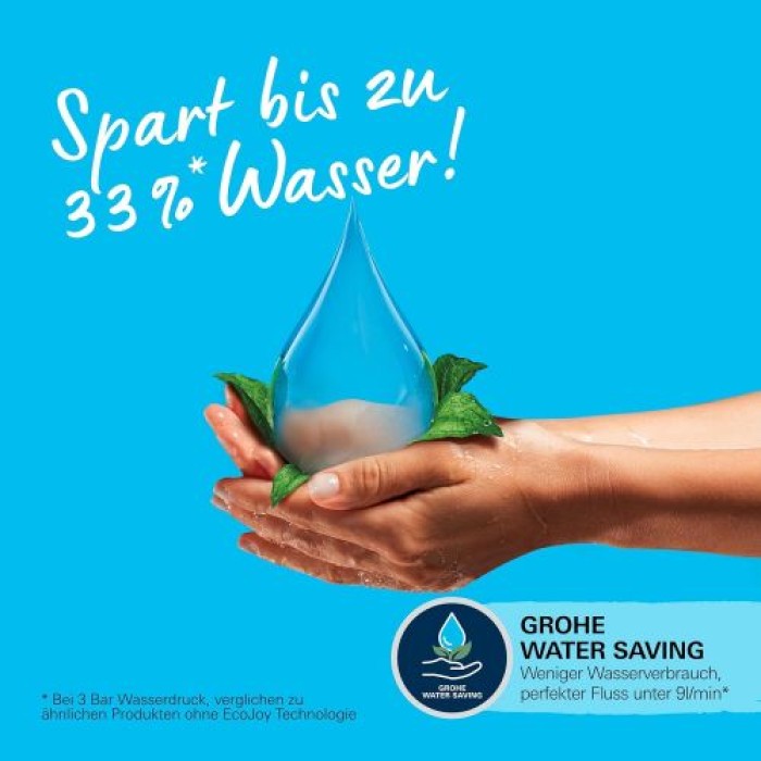 GROHE Handbrause Vitalio Start 110, Ø 11 cm, 1 Strahlart, wassersparend, chromfarben, 26720001