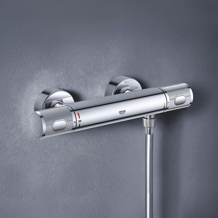 GROHE Precision Feel Thermostat  Duscharmatur, Verbrühschutz, Sicherheitssperre bei 38°C, chrom, 34790000