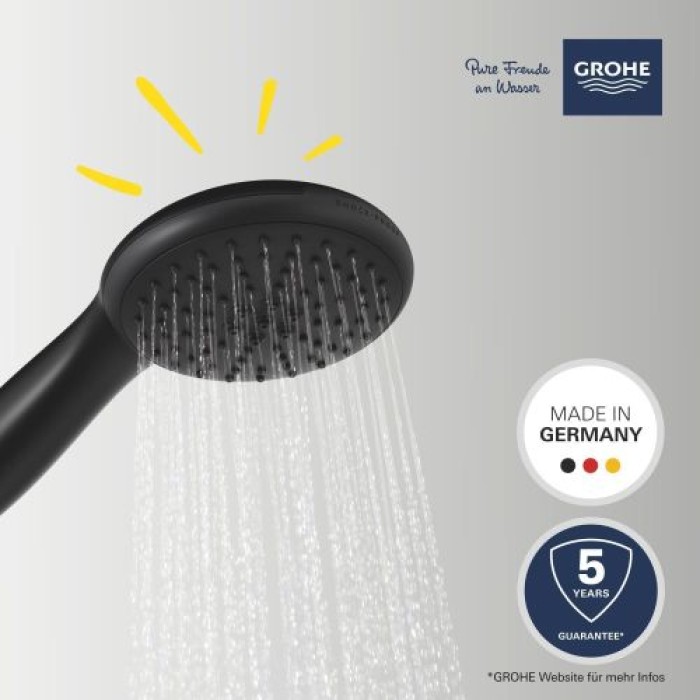GROHE Vitalio 110 Duschkopf, wassersparend, 2 Strahlarten, schwarz, 279462431