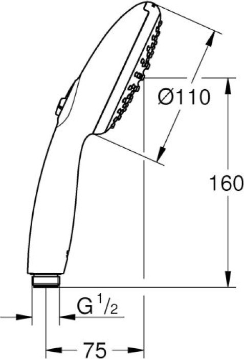 GROHE Vitalio 110 Duschkopf, wassersparend, 2 Strahlarten, schwarz, 279462431
