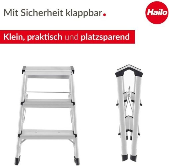 Hailo D60 StandardLine Trittleiter, 2 x 3 Stufen, 4443-701