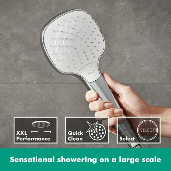 hansgrohe Duschkopf Croma Select E (Regendusche, 3 Strahlarten) weiß/chrom (Vario) 531029