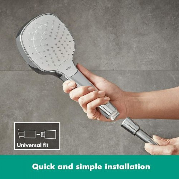 hansgrohe Duschkopf Croma Select E (Regendusche, 3 Strahlarten) weiß/chrom (Vario) 531029