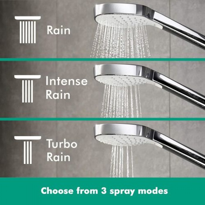 hansgrohe Duschkopf Croma Select E (Regendusche, 3 Strahlarten) weiß/chrom (Vario) 531029