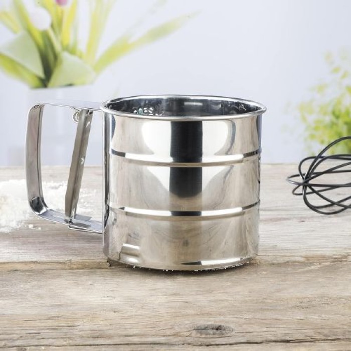 Haushalt International Mehlsieb aus Edelstahl, 15,5 x 10,5 x 9,5cm, 16097