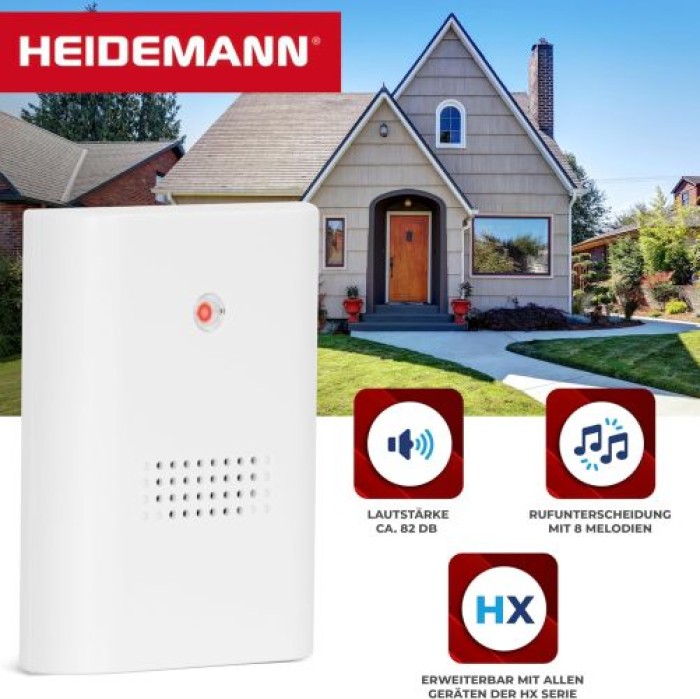 Heidemann Funkgong-Set HX One, 8 Melodien, Reichweite 100 m, 82 dB, 70800
