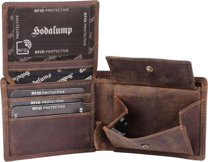 Hodalump Xare Scheintasche mit RFID echt Leder braun, 1173-H