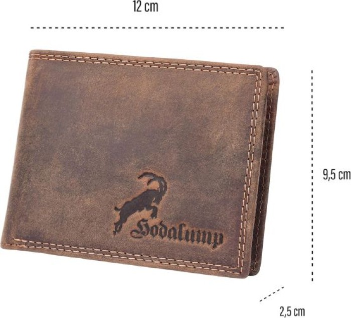 Hodalump Xare Scheintasche mit RFID echt Leder braun, 1173-H