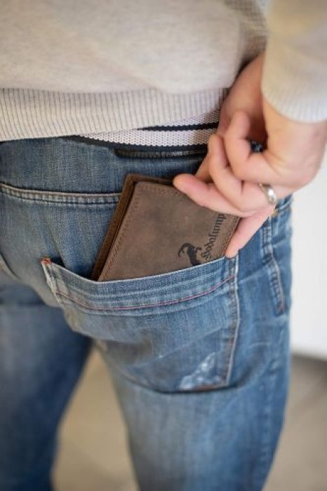 Hodalump Xare Scheintasche mit RFID echt Leder braun, 1173-H