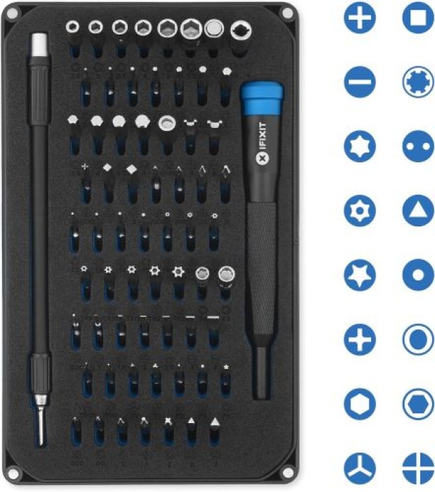 iFixit Mako Precision Bit Set, Bit-Kit mit 64 Bits (4 mm) und Präzisions-Schraubendreher für die Reparatur von Smartphone, Konsole, Laptop & Co. EU145299-4
