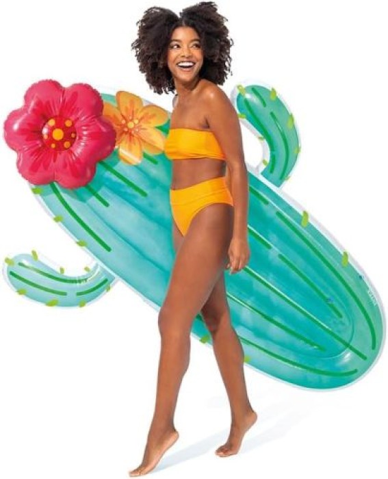 Intex Aufblasbare Luftmatratze Kaktus, Vinyl, Grün, 180x130x28 cm, 158793EU