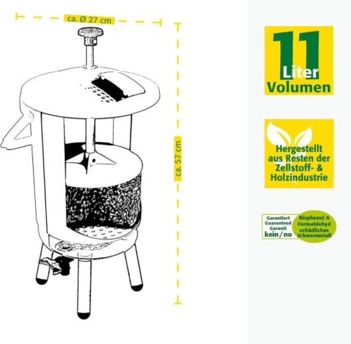 JUWEL BOKASHI Küchen Komposter Sensei, 11 Liter, Simple und hygienische Bedienung, 20200