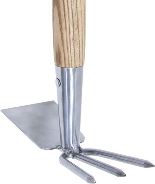 Kent & Stowe Doppelhacke, Edelstahl, Stiel aus Eschenholz, 37 cm, 735494