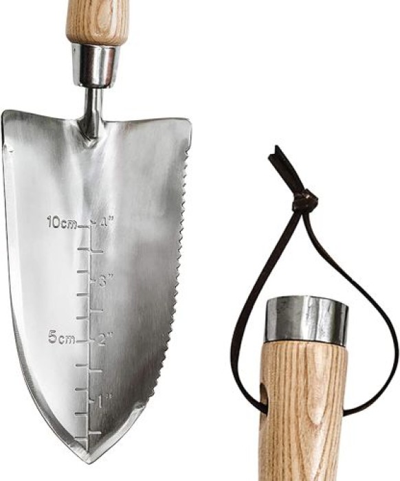 Kent & Stowe Multifunktionshandschaufel, Edelstahl, Griff aus Esche, 35,5 cm, 734909