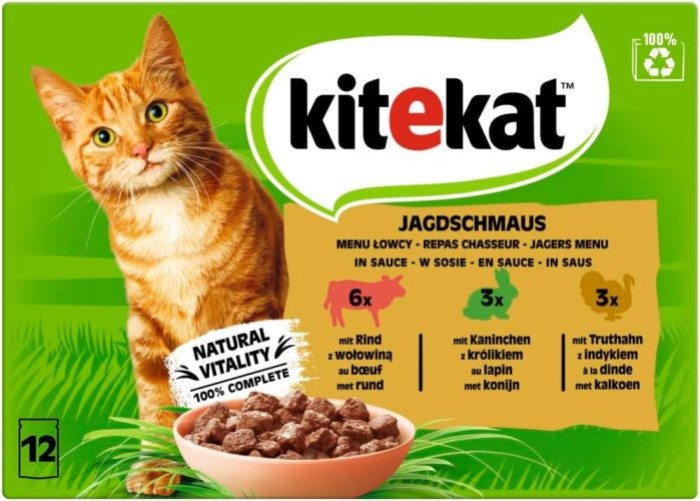 KITEKAT Jagdschmaus in Sauce, Portionsbeutel, Multipack,12x85g, 452950