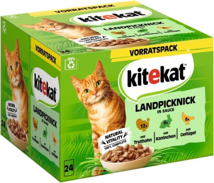 KITEKAT Landpicknick in Sauce, Portionsbeutel, Multipack, 24x85g, 437301