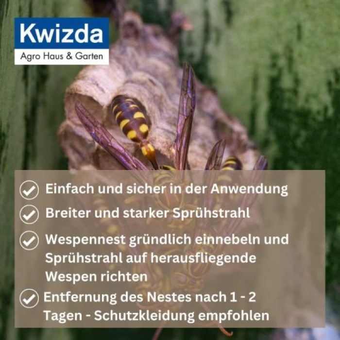 KWIZDA Wespenspray 750 ml, Bekämpft Wespen, deren Larven und Wespennester, A033245