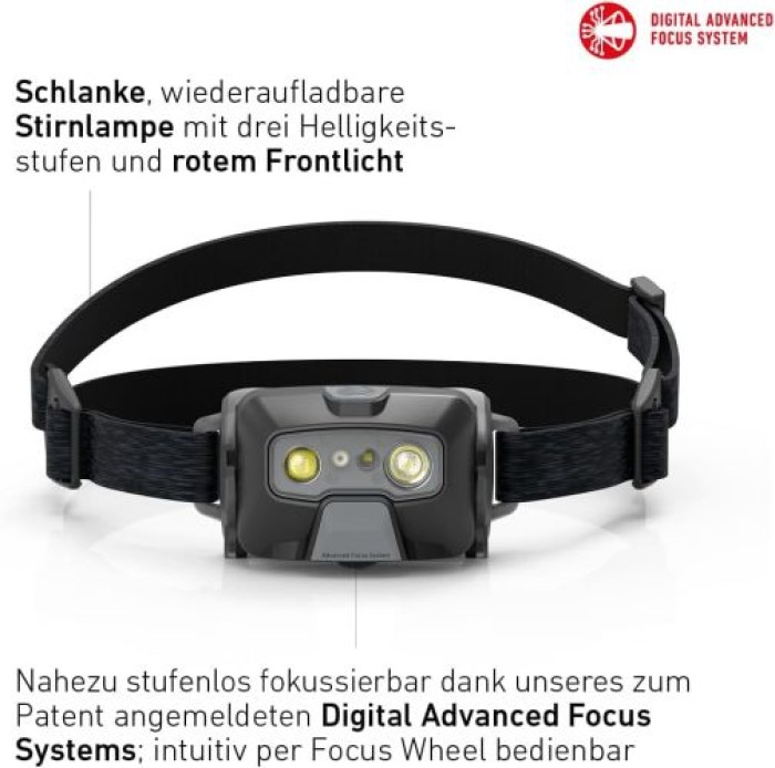 Ledlenser Stirnlampe HF6R Core, wasserdicht mit Rotlicht, 502796