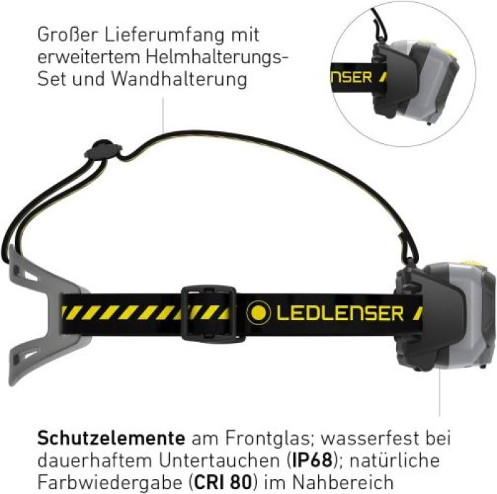 Ledlenser Stirnlampe HF8R Work, wasserdicht mit Rotlicht, 502802