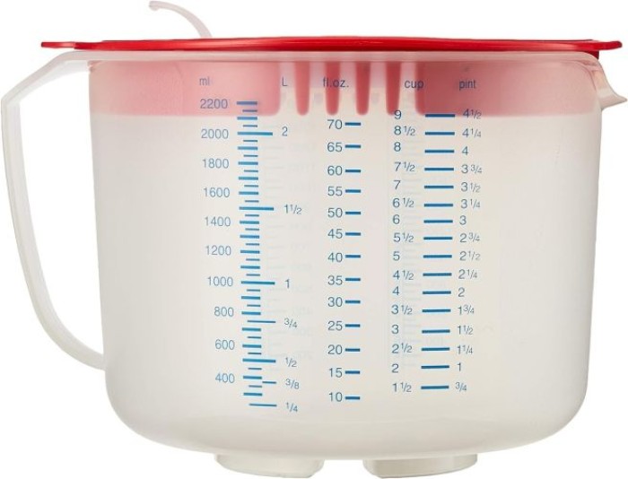 Leifheit 3in1 Messbecher Measure & Store 2,2l, mit Sprützschutz und Verschlussdeckel, 3169