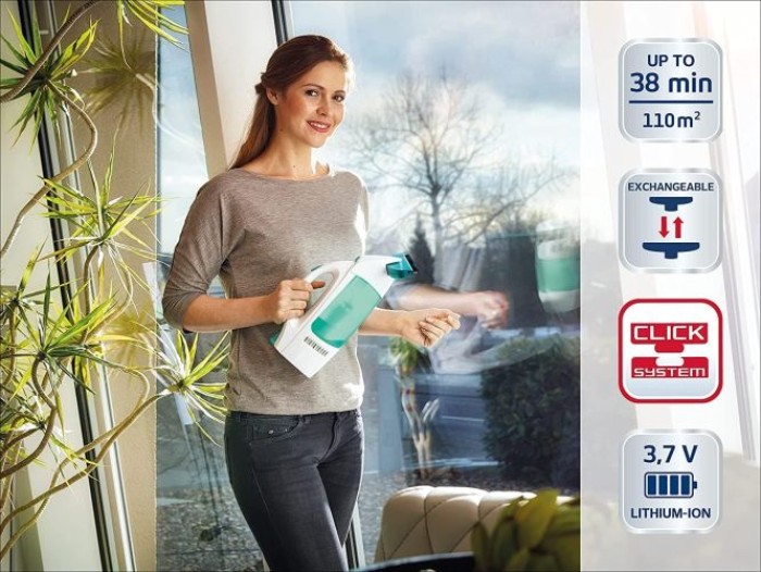 Leifheit Fenstersauger Set Dry and Clean mit 28 cm Saugdüse für 360° streifenfreie Reinigung, 51000