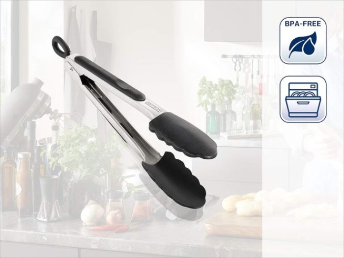 Leifheit Grill- und Küchenzange 23 cm, mit Klick-Verschluss, hitzebeständig, 3041