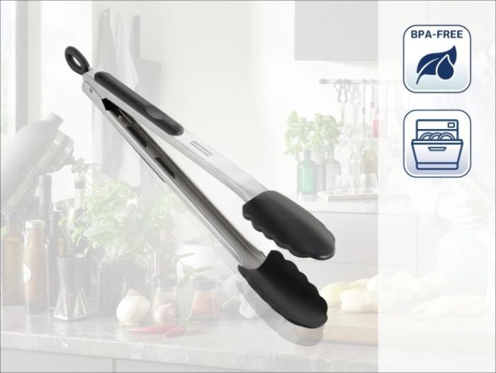 Leifheit Grill- und Küchenzange 31 cm, mit Klick-Verschluss, hitzebeständige, 3083