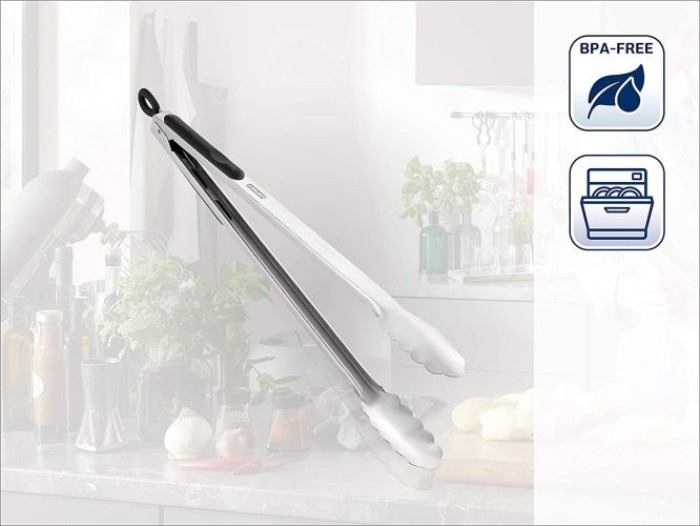 Leifheit Grill- und Küchenzange 41 cm, mit Klick-Verschluss, hitzebeständig, 3078