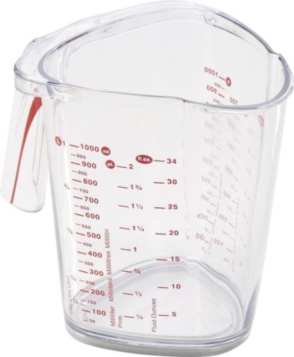 Leifheit Messbecher 1,0 L für Mehl, Zucker und Flüssigkeiten, 3048