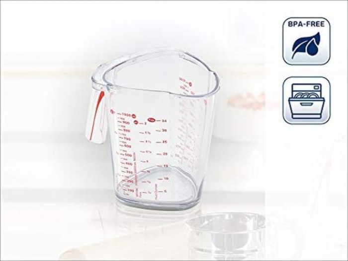 Leifheit Messbecher 1,0 L für Mehl, Zucker und Flüssigkeiten, 3048