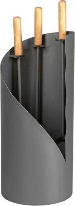 Lienbacher Kaminbesteck, 3-teilig, 64 cm, anthrazit beschichtet, Holzgriffe, 21.02.711.2