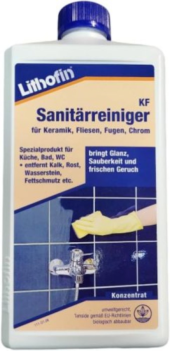 Lithofin KF Sanitärreiniger, Für die regelmäßige Unterhaltsreinigung im Nassbereich, 1 Liter, 111-11