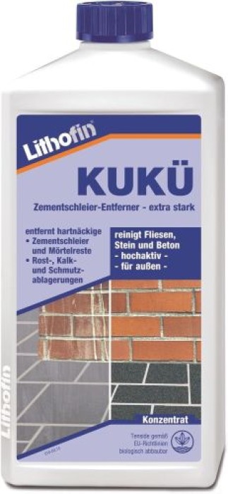 LITHOFIN KUKÜ, der Zementschleierentferner für Baustelle und Außenbereich, 1 Liter, 010-11