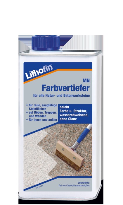 Lithofin MN Farbvertiefer, für raue, saug­fähi­ge Natur- und Betonsteine, 1 Liter, 167-11