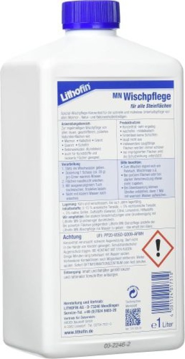 Lithofin MN Wischpflege, Pflege für alle Natur- und Betonsteinbeläge, 1 Liter, 173-11