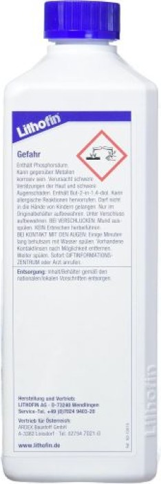 Lithofin MN Zementschleier- und Rostentferner, Reiniger für säurefeste Natursteine, 1 Liter, 162-11