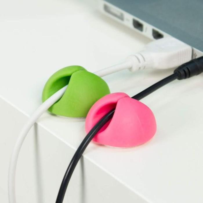 MLINE Cable Candy, Kabelhalter und Kabelführung, Beans grün/pink, CC019