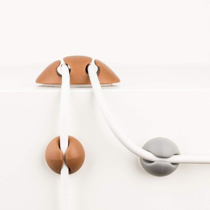 MLINE Cable Candy, Kabelhalter und Kabelführung, Mixed Beans grau/braun, CC024