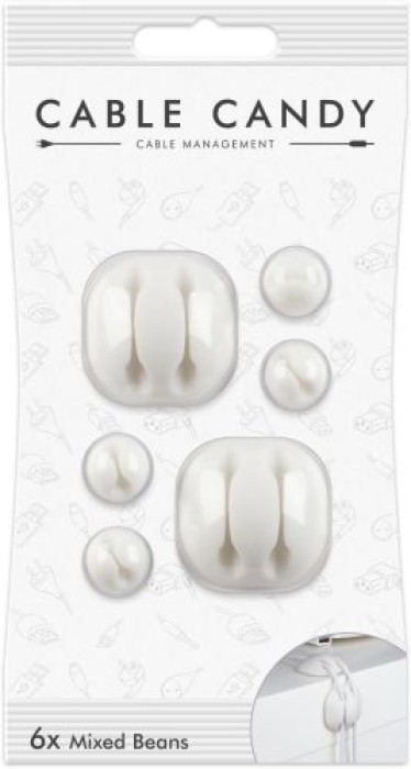 MLINE Cable Candy, Kabelhalter und Kabelführung, Mixed Beans weiß, CC022