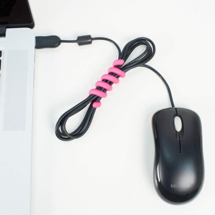 MLINE Cable Candy, Kabelhalter und Ordner, Kleine Schlange pink/weiß/grün, CC012