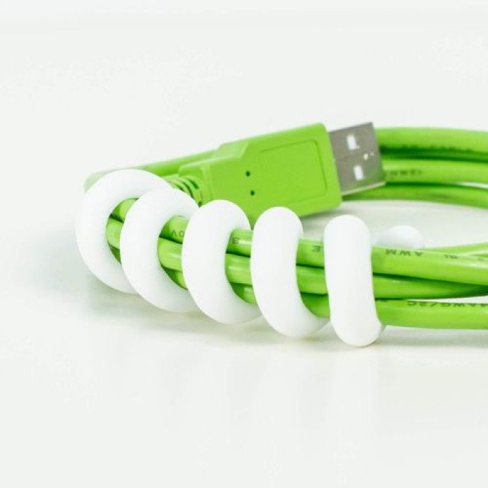 MLINE Cable Candy, Kabelhalter und Ordner, Kleine Schlange pink/weiß/grün, CC012