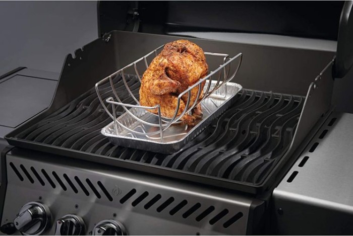 Napoleon 3 in 1 Braten- & Ribshalter, Silber, 56019
