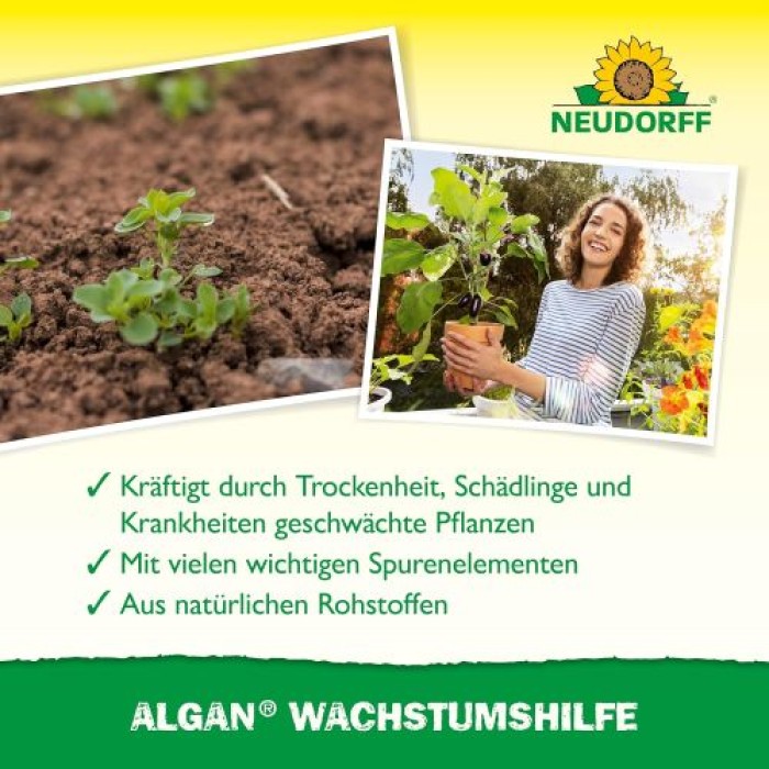 Neudorff Algan Wachstumshilfe – Natürliche Wachstumshilfe für Aussaaten, Gemüse, Obst und Zierpflanzen, 250 ml, 01460