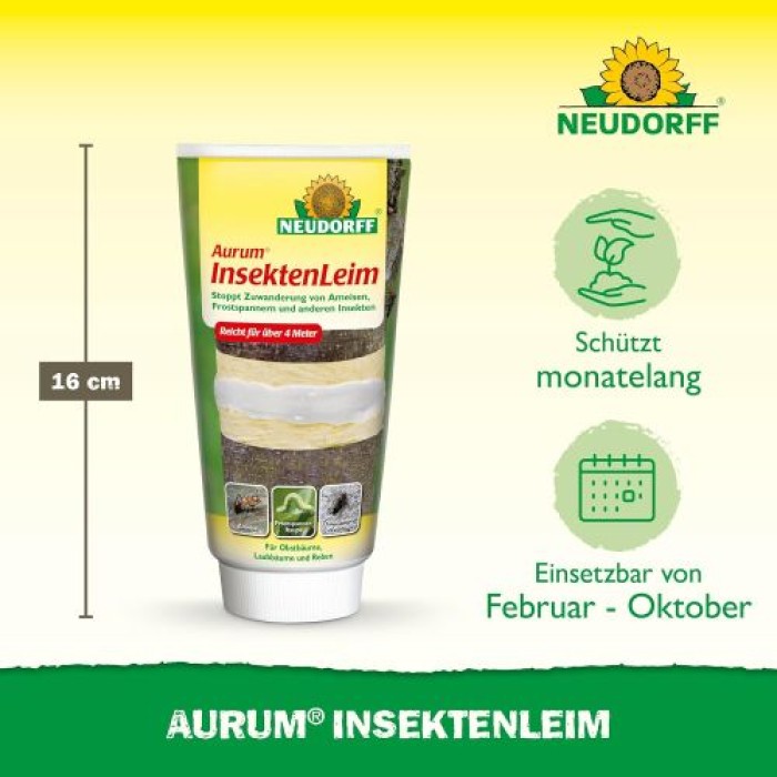 Neudorff Aurum InsektenLeim, schützt vor hochkriechenden Pflanzenschädlingen, 125 g, 3016