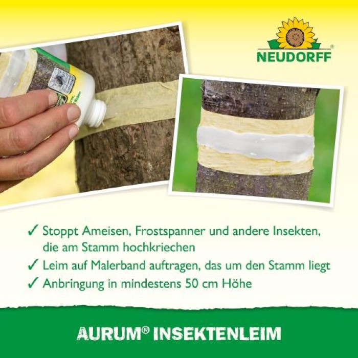 Neudorff Aurum InsektenLeim, schützt vor hochkriechenden Pflanzenschädlingen, 125 g, 3016