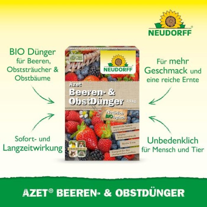 Neudorff Azet Beeren- & ObstDünger für mehr Geschmack und reiche Ernte, 2,5 kg, 00161