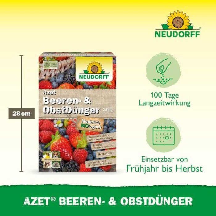 Neudorff Azet Beeren- & ObstDünger für mehr Geschmack und reiche Ernte, 2,5 kg, 00161