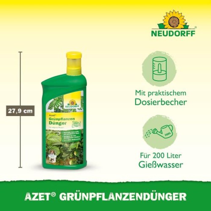 Neudorff Azet Grünpflanzendünger 1L - 100% natürlicher Dünger flüssig, 01463